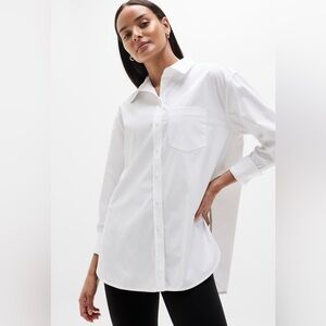 NWT-Athleta White Midday Relaxed Shirt, Medium